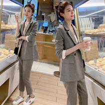 Professional suit suit women spring and autumn 2021 New Korean version of temperament goddess fan casual fashion suit two-piece