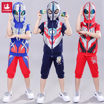 Ottman Goggle Cartoon Hero Boy Dress Pure Cotton Breathable Summer Suit Boy Short Sleeve T-Shirt Tide 2021