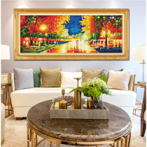 ABV Old Three Cross embroidered pure cotton precise printed line embroidered new oil painting scenery modern full embroidered colorful life