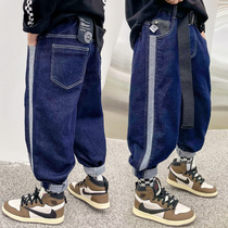 2022 autumn new boys jeans childrens foreign style pants big boys handsome trousers spring and autumn clothes Korean style trendy