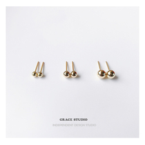 G S brief about 100 hitch mini gold bean ear nail 14K bag gold anti-allergy ear bony ear cog ear cog