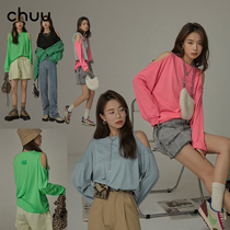 CHUU Shoulder T-shirt Women 2022 Spring New Loose 100 Hitch Wind Breaking Hole Mid-Length blouses Vaccine Clothing