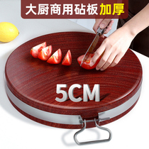 Chop commercial chopping board solid wood household chopping board antibacterial and mildew-proof whole kitchen cutting board round authentic iron wood vegetable Pier