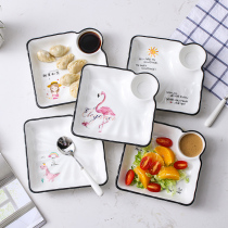 Dumpling plate with vinegar plate household personalized breakfast tableware ins style creative Net red plate plate sushi dish