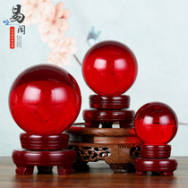 Red crystal ball ornaments Pink Yellow Blue Purple glass ball to help the financial transport office jewelry creative transparent ball ornaments