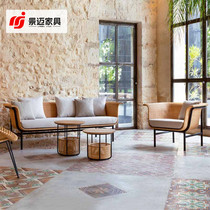 Outdoor furniture vine outdoor sofa garden garden garden parlour balcony table and chair three pieces of leisure tea combination