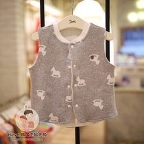 Direct mail ETTOI Korea Pegus childrens wear 21 winter home gray two-sided vest 711305