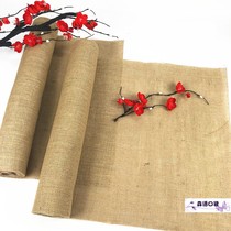 Yellow burlap kindergarten environment created diy hand hanging ornaments cotton linen fabric solid color fabric