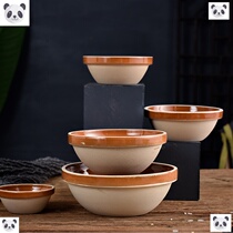 Li Shang ceramic steamer bowl steamed rice bowl earthenware bowl coarse bowl Old-fashioned earthen bowl steamed egg vegetable meat bowl Stew pot Crockery