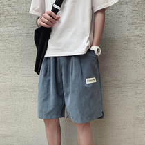 Summer casual shorts mens sports Korean version of the trend students wearing loose Joker style brand five-point pants men