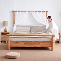 Day Style Solid Wood Log Min Bed Creative Shelf Bed 1 8 m birch wood Nordic minimalist cherry color Southeast Asia Wind
