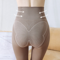 Autumn and winter naked flesh-colored leggings thin velvet high waist abdomen hips hips legs artifact butterfly file wear pantyhose outside