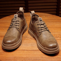 Casual leather shoes men business dress mens shoes 2021 new autumn Brown British trendy shoes leather shoes men
