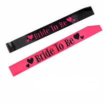 Bachelor party rose red black love bride to be silk screen printing bride etiquette belt