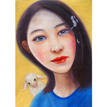 Sun Chung Hai < Girl > Realistic Cloth Surface Oil Painting Collection Oil Painting Living Room Decoration Painting