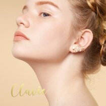 Japan and South Korea with the same five-pointed star pearl ear bone clip without ear holes female forest elf ins super fairy fresh temperament