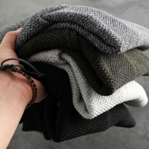  Solid color wild foreign trade mens simple basic style exquisite terry threaded round neck pullover sports sweater trend