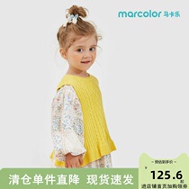 Makale girls vest babys Korean version of foreign style knitted sweater 2022 spring and autumn new childrens clothing vest trend