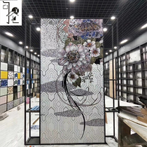 New Chinese mosaic background wall porch mosaic dining room living room art glass puzzle cut mural custom