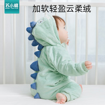 Su Xiaomian autumn and winter padded baby coat baby sleeping bag 66-100 yards cute cartoon winter warm one-piece
