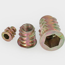 Zinc alloy hexagon socket with T-type internal and external teeth nut furniture screw embedded parts connector M4M5M6M8