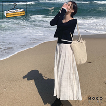 (Elephant color spot) moocobling cake long dress Korean version temperament 2021 spring and summer new