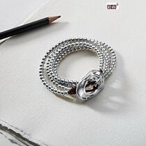 Spanish small crowdboard-card UNOde50 multilayer silver plated round pearl bracelet European and American INS light extravagant personality with after sale