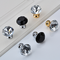 Crystal handle Diamond European-style modern simple high-end light luxury wardrobe door handle Cabinet drawer single hole handle