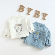 Female baby coat autumn new baby spring and autumn cardigan foreign childrens clothing 4 girls soft denim Spring and Autumn 3