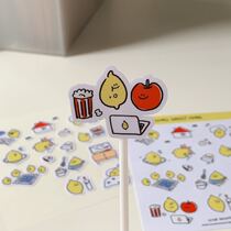 (Spot) SecondMorning Korean niche writer hand account decoration material vegetable and fruit stickers