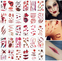 Scar sticker simulation knife scar sticker fake wound sticker Halloween tattoo sticker surrounding party makeup bar