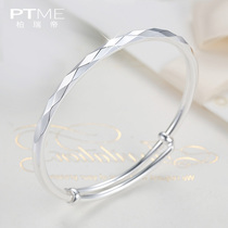 Foot silver bracelet female Korean advanced sense geometric bracelet silver bracelet couple jewelry Valentines Day gift to girlfriend