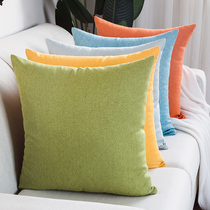 Plain color office sofa pillow cushion thickened car pillow solid color linen large pillow back waist waist pillow
