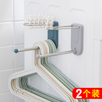 Hanger storage machine Non-hole wall clip finishing rack adhesive hook balcony stainless steel drying rack storage rack