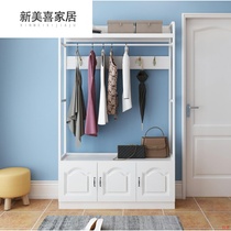 Foyer shoe cabinet hangers integrated clothes with shoe change stool hanging wardrobe entrance door simple modern clothes and hats