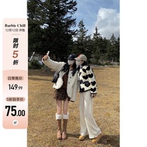 Barbie Aunt Striped Knit Broadlegged Pants Woman Spring Autumn Thickened Casual Pants 100 Lap Straight Barrel Pants Pituitary Pants long pants