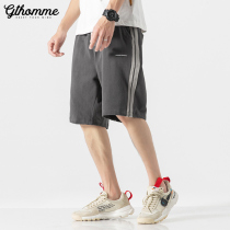 Summer new men shorts loose straight drum Chains Chains casual 100 hitch outside wearing sport 50% pants