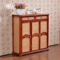 Fujie vine wood side cabinet balcony Vine shoe cabinet rattan cabinet rattan lockers dining room cabinet living room solid wood Cabinet sideboard