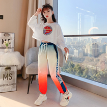 Girl autumn two-piece set 2021 New Korean version of foreign style in big childrens clothing girls Net Red Spring and Autumn Childrens set tide