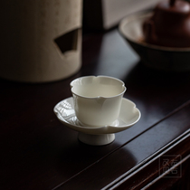 Defied goat fat jade tea drinking cup handmade white porcelain jade porcelain tea set with masters cup Gongfu tea cup whole set of tea