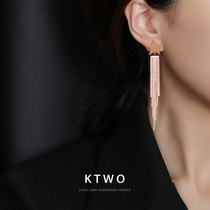 Japanese and Korean fashion plated 18K rose gold earrings color gold five star tassel earrings earrings earrings earrings couple jewelry gifts