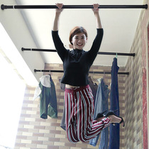 Non-perforated telescopic rod curtain rod bedroom nail-free installation clothes rod toilet drying rack shrink curtain hanging rod