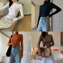 MSBEAST custom 100%full wool 60s turtleneck sweater sweater top womens black base slim winter