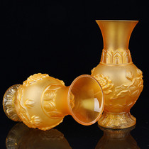 Glass vase for Buddha Water purification bottle Guanyin Lotus bottle in front of Buddha Living room Buddha hall Flower decoration Buddha supplies