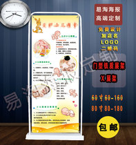 Childrens health massage massage efficacy activities to promote customized poster painting design door type X exhibition frame Yi Labao