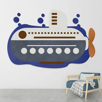 Boys and childrens room large submarine creative wall stickers custom color felt wall stickers message board kindergarten works display cork board background board can be used as photo wall whole wall oversize