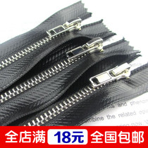 3 Number of metal zips waterproof zipped closure with white gold bright silver tail zipper set to short zipper pants pull head