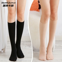 Fleshy stockings women half high Korean spring and autumn socks medium thick socks female college style velvet stockings thin