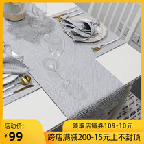Table flag modern simple fresh luxury high-end hotel bed flag bed tail towel home table strip Middle long tablecloth