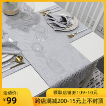 Table flag modern simple fresh luxury high-end hotel bed flag bed tail towel home table strip Middle long tablecloth